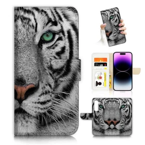 ( For Samsung S24 FE ) Wallet Flip Case Cover PH26630 White Tiger - Photo 1 sur 7