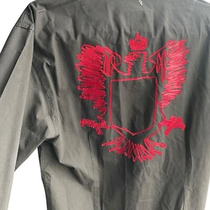 Roar Aviation Edition langärmliges geknöpftes Hemd Herren Large schwarzer Adler Medaille Y2K - Bild 1 von 11