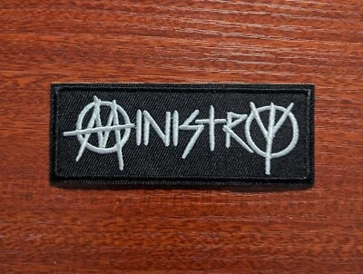 Ministry Band Patch Metal Rock Synthpop 80s Embroidered Patch Iron On 1.5x4" - Image 1 of 3