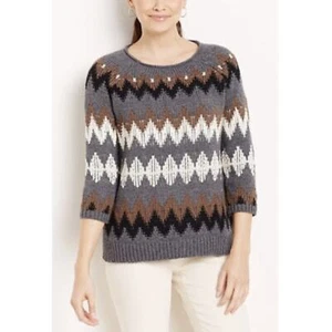 Calypso St Barth 100% wool chevron knit Fair isle nordic sweater size medium - Picture 1 of 6
