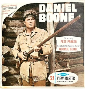 DE COLECCIÓN 1965 "DANIEL BOONE" JUEGO DE 3 CARRETES Y FOLLETO SAWYER'S VIEWMASTER 3D - Imagen 1 de 2