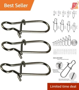 100 Pack Stainless Steel Duo Lock Snaps Size 0-8 for Fishing - 26LB-220LB - Picture 1 of 8