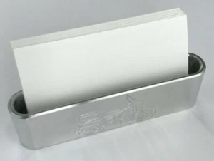 Business card holder billet aluminum engraved  H-D motorcycle cruiser polished - Picture 1 of 4