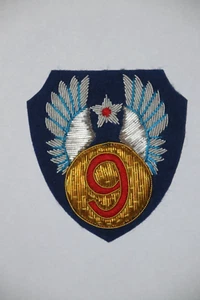 SUPERB WWII 9TH US ARMY AIR FORCE CLOTH SHOULDER PATCH BULLION WIRE - Picture 1 of 1