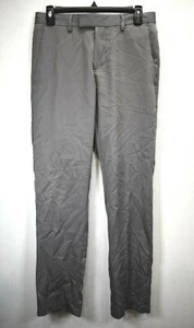 Kenneth Cole Reaction Mens Gray Flat Front Straight Legs Pants Slacks 29x30 - Picture 1 of 8