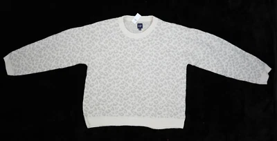 Gap Leopard Print Luxe Crewneck Sweater Long Sleeve Tan Womens XL Tall - Image 1 of 4