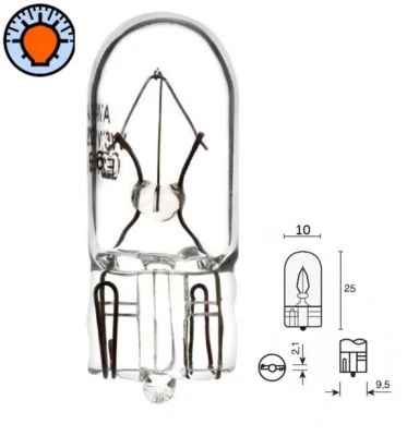 LAMPADINA 6V 3W T10 W2.1x9.5D AUTO MOTO TACHIMETRO LAMPADA ZOCCOLO VETRO - Immagine 1 di 2