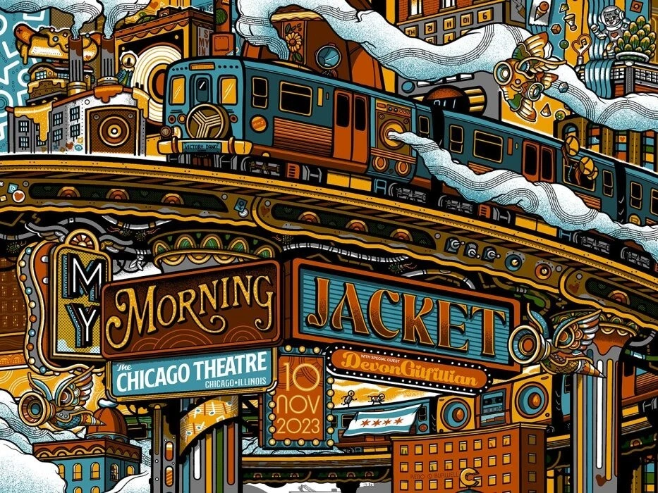 🔥 My Morning Jacket Chicago Theatre Poster 11.10.2023 Clinton Reno Guy Burwell - Image 1 of 1