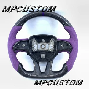 Carbon Fiber Steering Wheel fit For Dodge Challenger SRT Charger Hellcat 2015-21 - Imagen 1 de 7