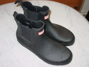 WOMENS Hunter Original WFS2078RMA Chelsea Black Rain Boots! Size 10 - Picture 1 of 10