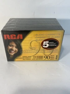 Cintas de casete de audio RCA *paquete de 5* paquete sellado (90 minutos) estéreo de alta fidelidad en blanco - Imagen 1 de 5