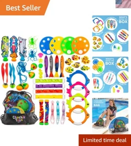 Diving Toys, Swimming Pool Toys for Kids includes 4 Diving Sticks, 4 Diving R... - Picture 1 of 8