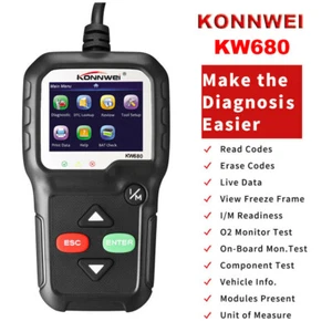 KONNWEI KW680 Car OBD2 EOBD Can Code Reader Engine Check Diagnostic Scanner Tool - Picture 1 of 10