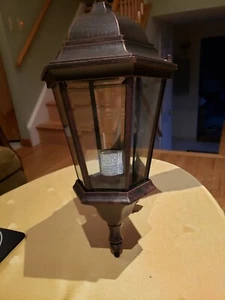 21" High Outdoor Pendant Light Fixture, Dark Brown with Copper Specks, Brand New - Picture 1 of 2