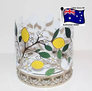 BATH & BODY WORKS CANDLE * LEMONS *3 WICK HOLDER DRESS UP YOUR CANDLE - Picture 1 of 2