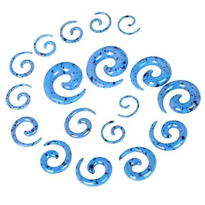 Kit de estiramiento de oreja tapones de caracol espiral acrílico 12-18 piezas piercings corporales 14G-00G EE. UU. Foto 1 de 4