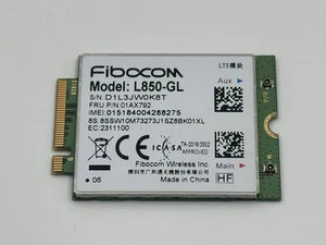 Fibocom L850-GL 4G LTE WWAN Modem Card | FRU 01AX792 | M.2 - Afbeelding 1 van 2