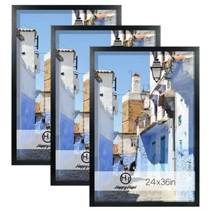 24x36 Poster Frame, Black Picture Frame MDF with Polished Plexiglass 24x36 Fr... - Picture 1 of 8