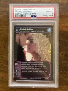 2003 Star Wars TCG Padme Amidala FOIL Jedi Guardians Card #26 AOTC PSA 8 - Picture 1 of 2