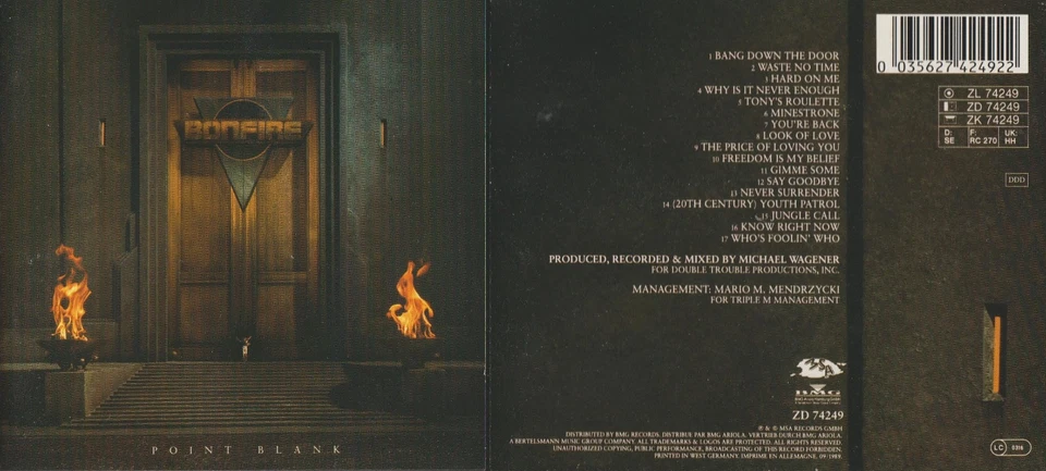 Bonfire * Point Blank * CD-Album, 1989 - Bild 1 von 1