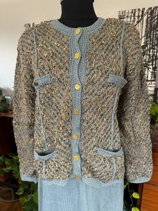 Conjunto de falda de dos piezas vintage Peruvian Connection talla L sarga chaqueta falda - Imagen 1 de 12