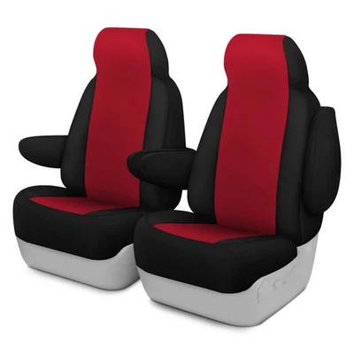 For Toyota Tundra 14-21 Genuine Neoprene 1st Row Red w Black Custom Seat Covers Foto 1 de 2