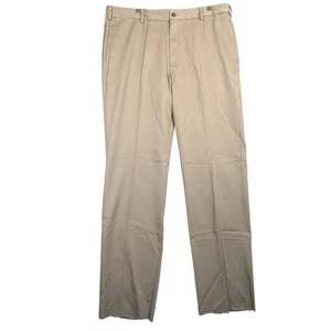 Charleston Khakis Mens 42x Unhemmed Beige Classic Fit Dress Pants Trousers NWT - Picture 1 of 7