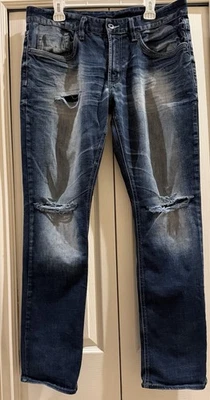 Pantalones de mezclilla ajustados básicos desgastados Ash-X 1972 para hombre David Buffalo W34XL32 Foto 1 de 4