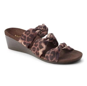 Vionic Park Rizzo - Womens Wedge Sandal Tan Leopard SZ8 Ret $120 - Picture 1 of 11