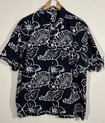 QUIKSILVER Mens 2XL XXL Blue Lagoon Shirt Floral Short Sleeve Rubber Buttons - Image 1 of 4