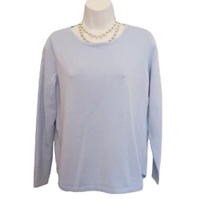 CHICOS Periwinkle Sweater Size 1 S 8 10 Blue Exposed Zipper Fine Gauge Chico's - Picture 1 of 6