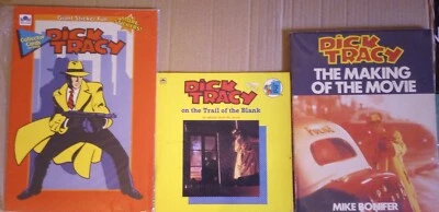 1990 Dick Tracy El rastro de la calcomanía en blanco divertida realización de la película lote de libros Foto 1 de 4