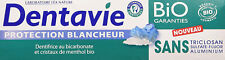 DENTAVIE - Dentifrice Soin Blancheur Bicarbonate Cristaux de Menthol Bio - tube 