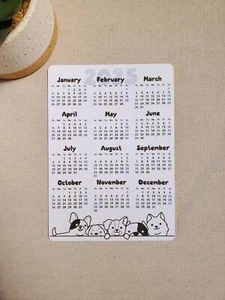 Year At A Glance Calendar Sticker Dog Lover Design - Picture 1 of 3