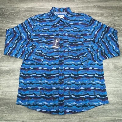 Wrangler Shirt Mens XL Western Pearl Snap All Over Print Way Out West Cowboy New - Image 1 of 4