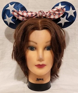 Neu Disney Parks Minnie Mouse All American Girl blau mit Sternen Ohren Stirnband - Bild 1 von 5