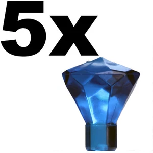 NEW LEGO - Rocks - Jewel 1x1 24 Facet Transparent Blue Dark x5 - 76038 Sapphire - Picture 1 of 1