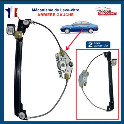 MECANISME LEVE VITRE ELECTRIQUE ARRIERE GAUCHE pour Peugeot 607 - Photo 1/4
