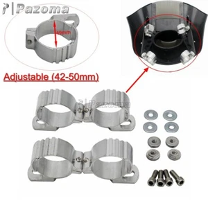 Abrazaderas de parabrisas carenado faro delantero moto 49 mm - cromo - Imagen 1 de 11