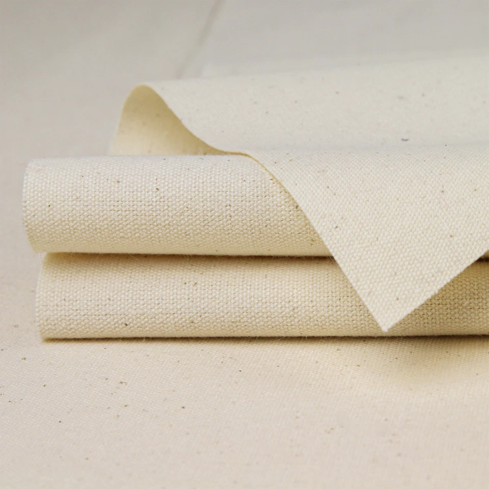 100% Natural Cotton Calico Fabric 230 GSM Unbleached Heavyweight 150cm Wide - Image 1 of 1