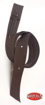 SHOWMAN Tie Strap Cinch Double Ply Nylon Brown with Punched Holes New Free Shipping