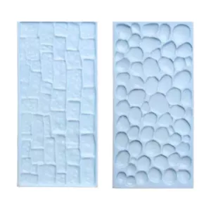 2x Estampillas en relieve artesanales de molde de silicona cerámica arcilla textura de piedra ladrillo hágalo usted mismo - Imagen 1 de 6