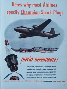 Anuncio impreso bujía champion vintage 1946. ¡Son confiables! - Imagen 1 de 1