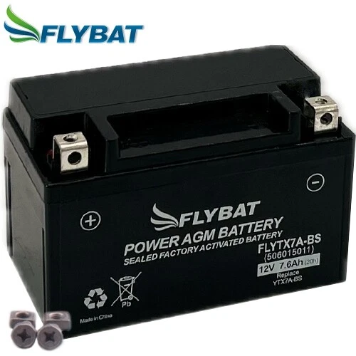 Battery for Qingqi QM125T-10A(A 08 FlyBat FLYTX7A-BS / YTX7A-BS AGM Enclosed - Image 1 of 1