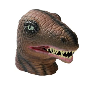 Forum Novelties Latex Dinosaur Halloween Brown Full Head Mask, For Men, One-Size - Picture 1 of 1