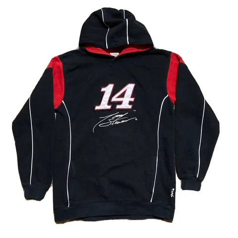 Tony Stewart #14 Nascar Men's Sweatshirt Hoodie Size LARGE Red Black Cover
