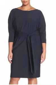 Adrianna Papell Belted Bateau Neck Dress (Plus Size) (size 2X) - Picture 1 of 2