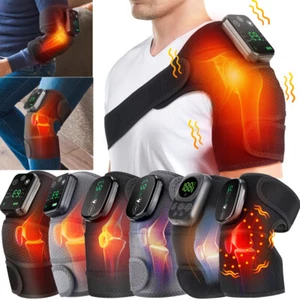 Electric Heated Vibration Shoulder Massager Knee Brace Massage Joint Pain Relief - Picture 1 of 76