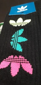 NEW WITH TAGS ADIDAS ORIGINALS BLK WH CREW SOCKS TRAINER SHOE SNEAKER MEN 2 PACK - Picture 1 of 7