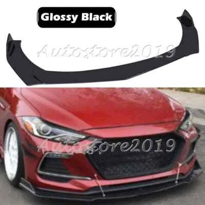 For Hyundai Elantra 2013-18 Front Bumper Lip Kit Splitter Spoiler Glossy Black Foto 1 de 4